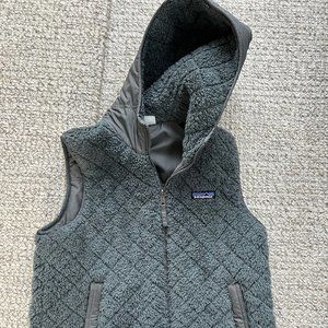 Patagonia Reversible Hooded Vest - Grey - Ladies Small
